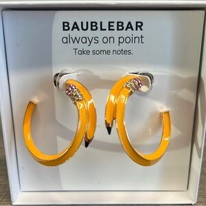NIB BaubleBar Pencil ✏️ Hoop Earrings
